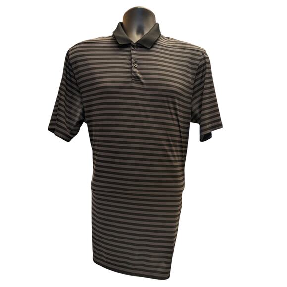 Nike Golf Dri Fit Polo Shirt Men Large Stripe Performance Short Sleeve Perform - Picture 6 of 11